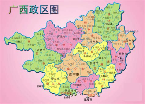 中國廣西地圖